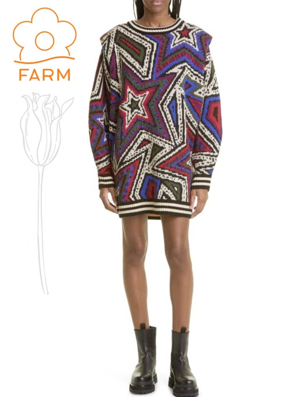 Farm Rio Mystic Trip Sweater Dress - Picture 2 of 16